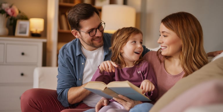 Famiglia in casa protetta da un sistema di allarme Sector Alarm