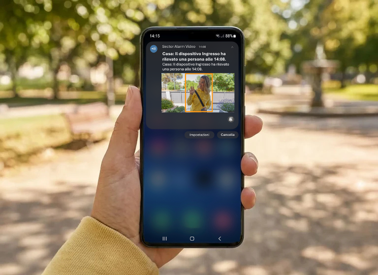 Notifica di rilevazione movimento