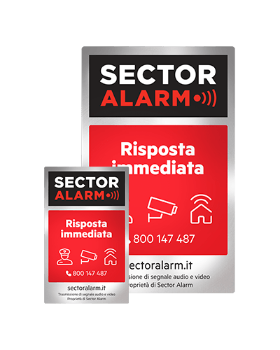 Segnaletica allarme e adesivi dissuasori